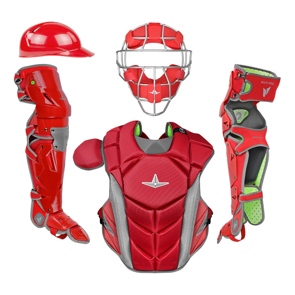 All-Star MVP-PRO Traditional Mask Baseball Catchers Gear Box Set