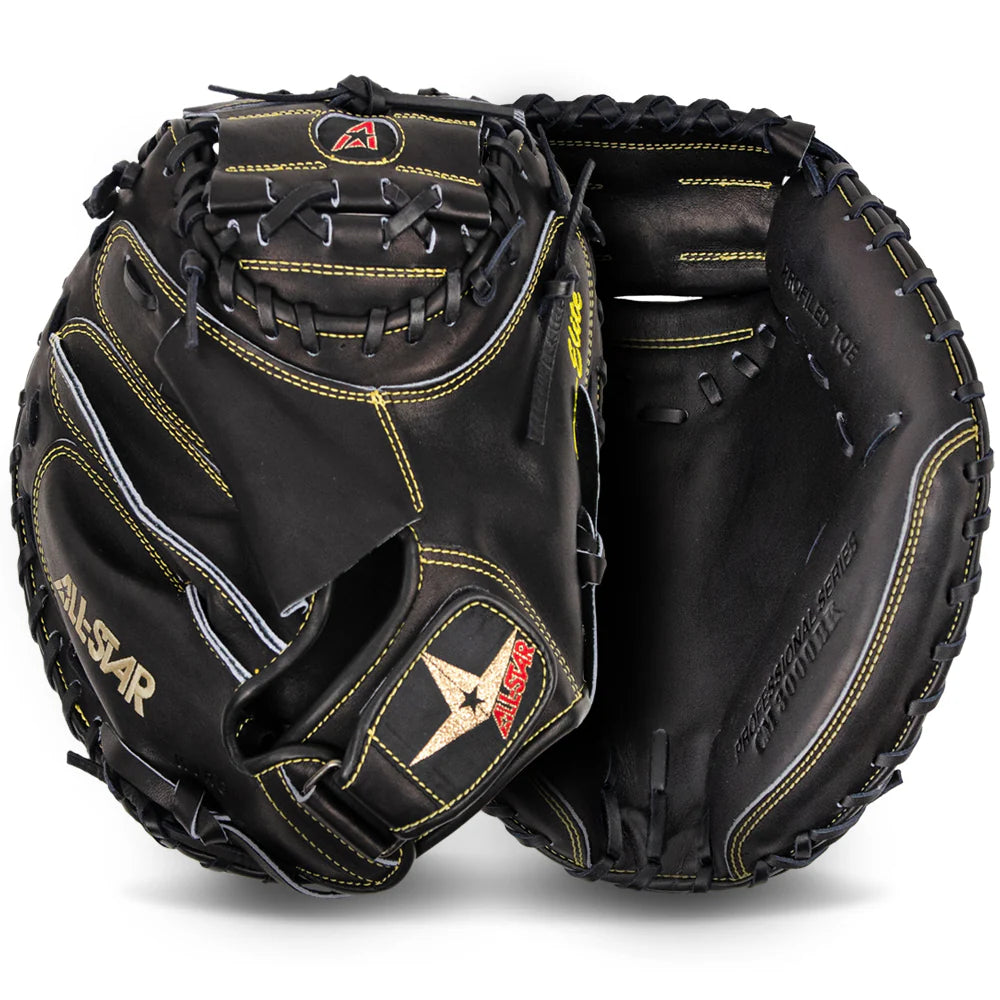 All-Star Pro Elite Baseball Catchers Mitt Glove - Black