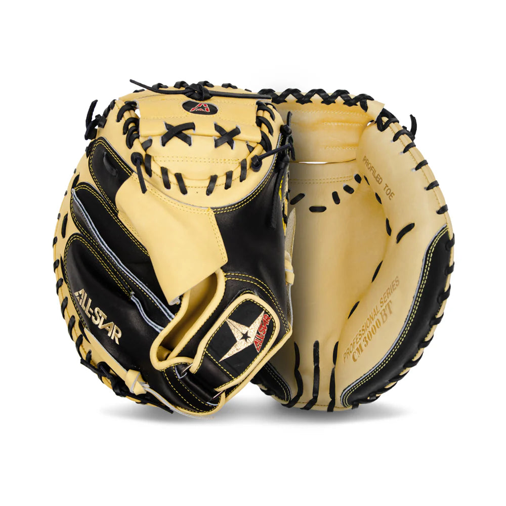 All-Star Pro Elite Baseball Catchers Mitt Glove - Black/Tan